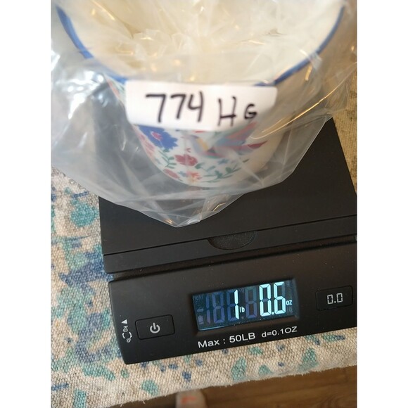 Bird Flowers Coffee Mug Tea Cup Double Sided Ceramic Colorful Whimsical Blue Rim - Picture 9 of 9